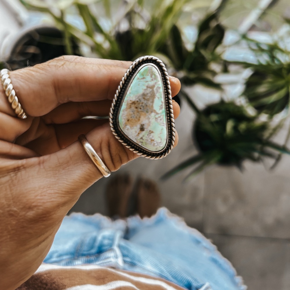 Sterling Silver Turquoise Ring, 6.75